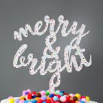 Merry And Bright Cake Topper, Christmas XMRFTB009UV