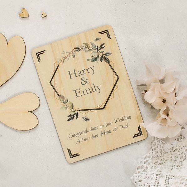 Personalised Wooden Wedding Or Engagement Card RFPCD006UV