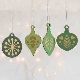 Christmas Tree Decoration Set, Green With Gold XMRFHA004UV