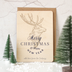Personalised Christmas Card, Wooden Christmas Card XMRFPCD002UV