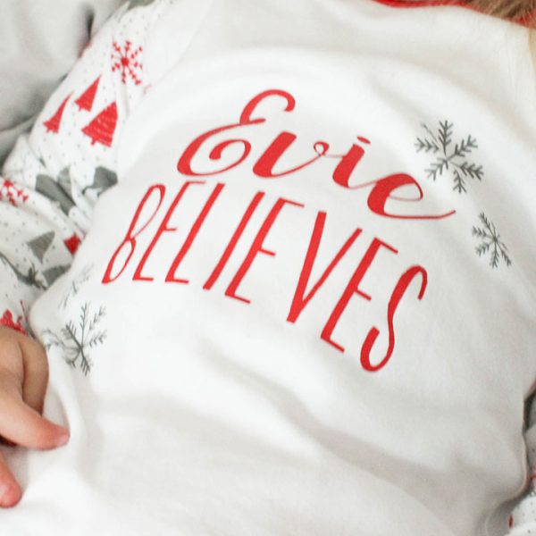 Personalised Christmas Pyjamas, Believe XMRFPJ002