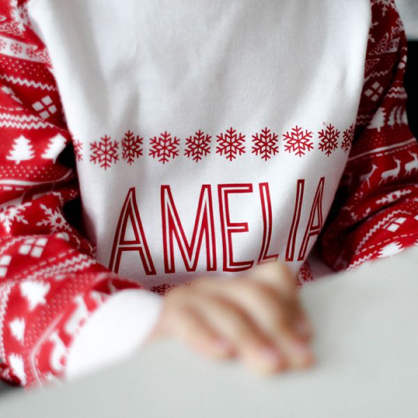 Personalised Christmas Pyjamas, Snowflakes XMRFPJ001