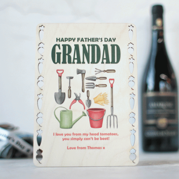 Personalised Fathers Day Card In Wood, Gardening RFPCD014UV
