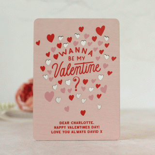 Personalised Valentines Card In Wood RFPCD020UV