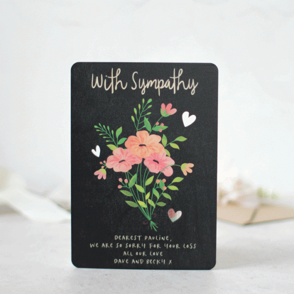 Personalised With Sympathy Card In Wood RFPCD024UV