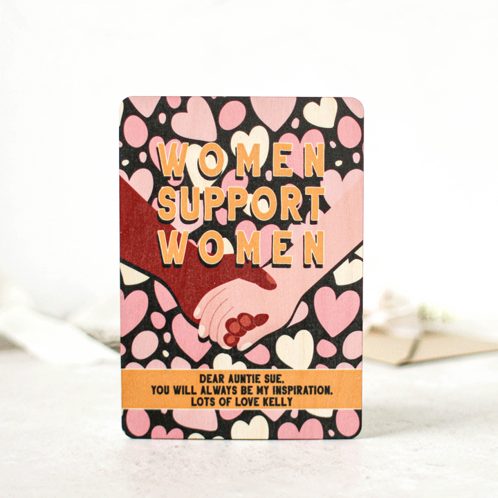 Personalised International Women's Day Card In Wood RFPCD029UV