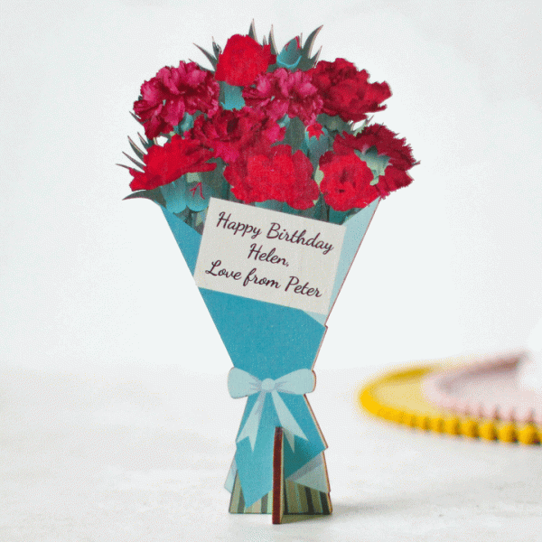 Personalised Birth Flower Card, January, Carnation RFPCD037UV