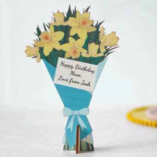Personalised Birth Flower Card, March, Daffodil RFPCD038UV
