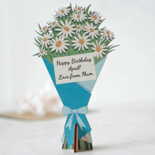 Personalised Birth Flower Card, April, Daisy RFPCD039UV
