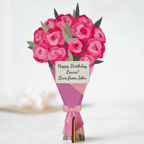 Personalised Birth Flower Card, June, Rose RFPCD041UV
