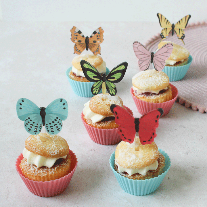 Butterfly Cupcake Toppers, Set Of Six RFTB038UV