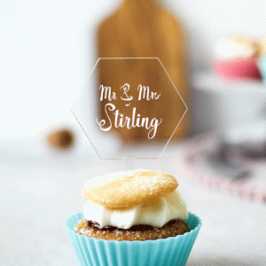Personalised Mr And Mrs Cupcake Topper RFTB041