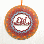 Eid Mubarak Wreath In Wood RFWR004UV