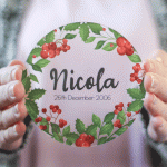 Personalised Birth Flower Coaster, December, Holly RFPCO003UVDEC