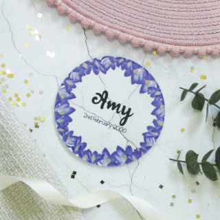 Personalised Birth Flower Coaster, February, Violet RFPCO003UVFEB