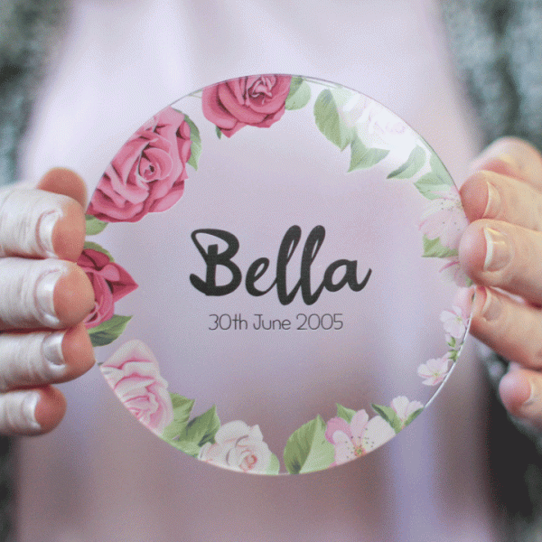 Personalised Birth Flower Coaster, Jun, Rose RFPCO003UVJUN