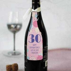 Personalised Bottle Gift Tag In Wood, Confetti Age RFPDE005UV
