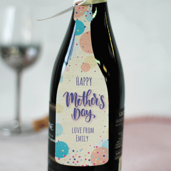 Personalised Mothers Day Bottle Gift Tag, Wood RFPDE006UVa