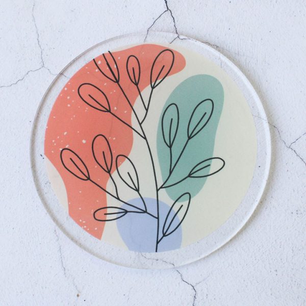 Coasters Set Of Four, Abstract Botanical
