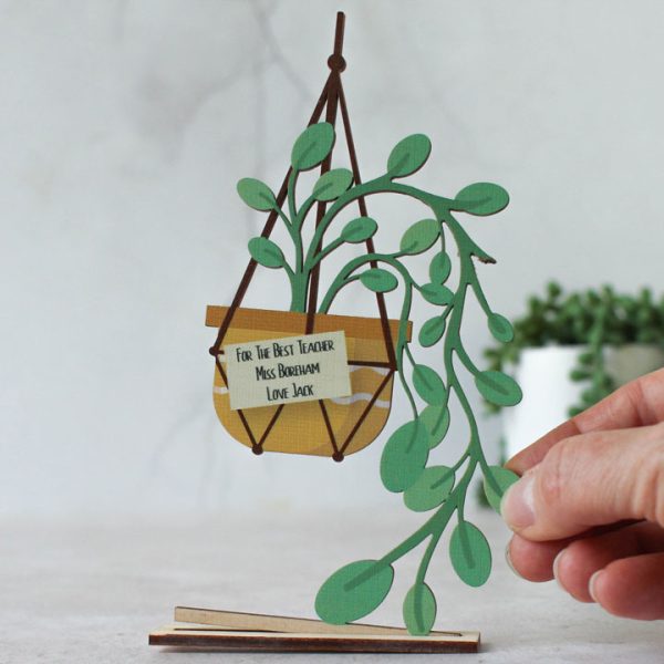 Personalised Wooden Card, Hanging Plant