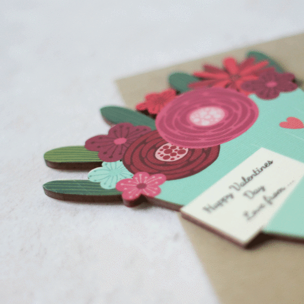 Valentines Day Keepsake Card In Wood, Personalised