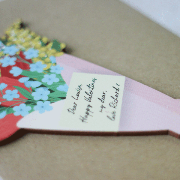 Personalised Wooden Card, Spring Flowers