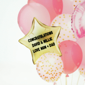 Personalised New Baby Girl Balloon Card