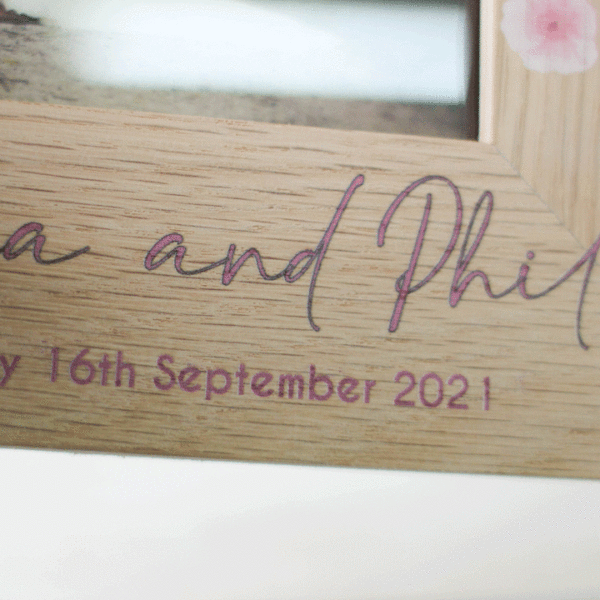 Personalised Photo Frame, Pinks And Lilacs
