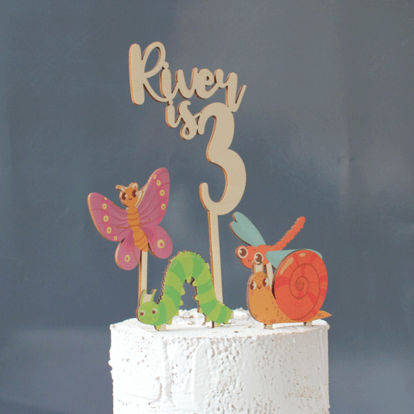 Personalised Cake Topper, Bugs