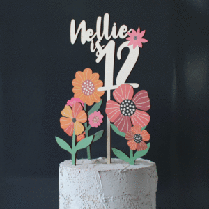 Personalised Cake Topper, Flowers