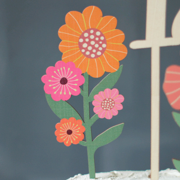 Personalised Cake Topper, Flowers