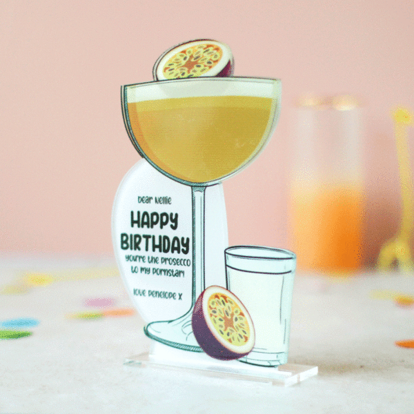 Personalised Cocktail Card, Pornstar Martini